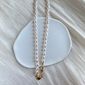 Hand knotted Top quality rice shape fresh water pearl choker